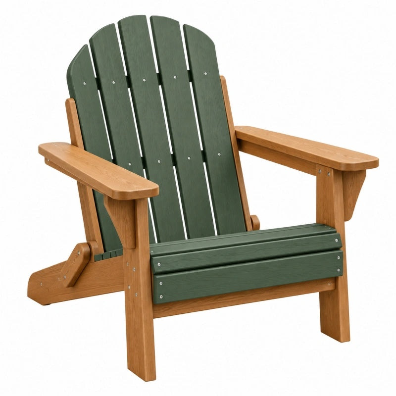 Gartenstuhl 83 x 80 x 98 cm Holz Grün/Natur mit Armlehnen im Adirondack-Stil